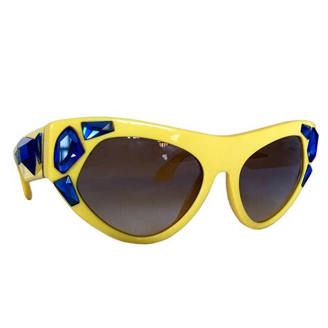 yellow crystal prada|yellow Prada glasses.